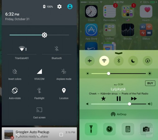 اندروید 5.0 در برابر iOS 8؛ شباهتها