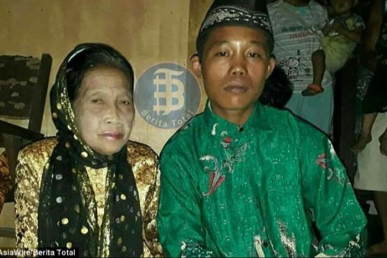 عکس پیرزن عشق کور زن اندونزیایی ازدواج عجیب ازدواج جالب ازدواج با زن بیوه اخبار اندونزی