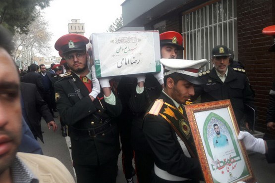 پیکر 3 پلیس شهید حادثه خیابان پاسداران تشییع شد +عکس