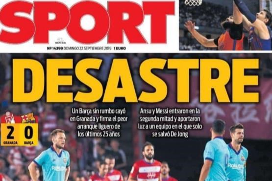 مرور صفحه نخست روزنامه های ورزشی امروز اسپانیا ؛ شکست حتی با مسی (تصاویر)
