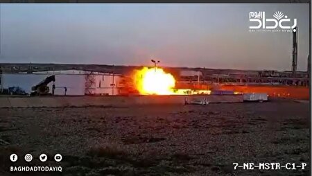 ببینید |‌ لحظه حمله پهپادی به میدان گازی کورمورِ عراق