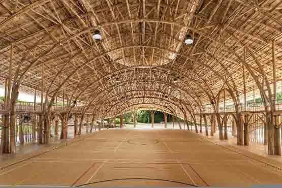 ورزشگاهی که از بامبو ساخته شده/تصاویر